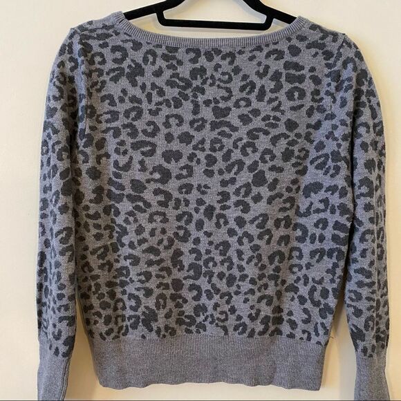 ANTHROPOLOGIE/HEARTLOOM Hera Leopard Print Charcoal Sweater (Size:Small) - Picture 6 of 10